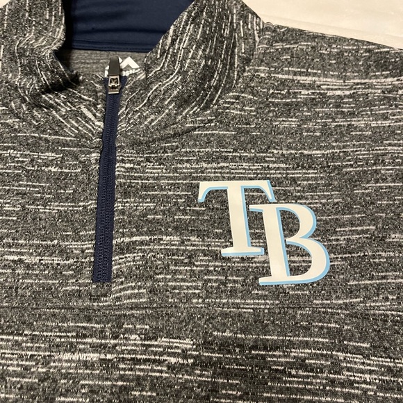 Majestic Tampa Bay Rays 1/4 zip lightweight sweatshirt - Picture 2 of 7